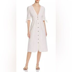 18” ptp Vero Moda White Midi Dress with Button Detail